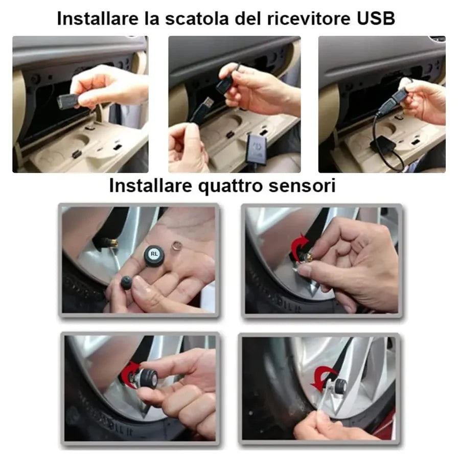 ATOTO AC-UTP1 Sistema TPMS USB, Sensores de Monitoreo de Presión