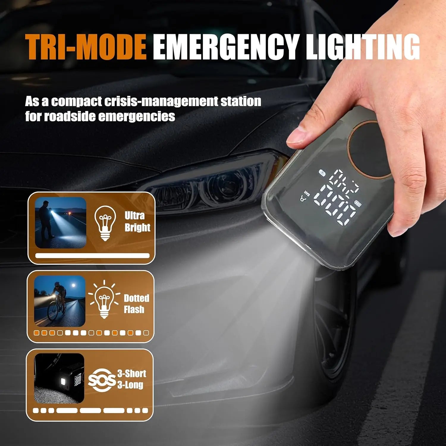 Inflador Electrico Portatil para Coche
Con Compresor de Aire
