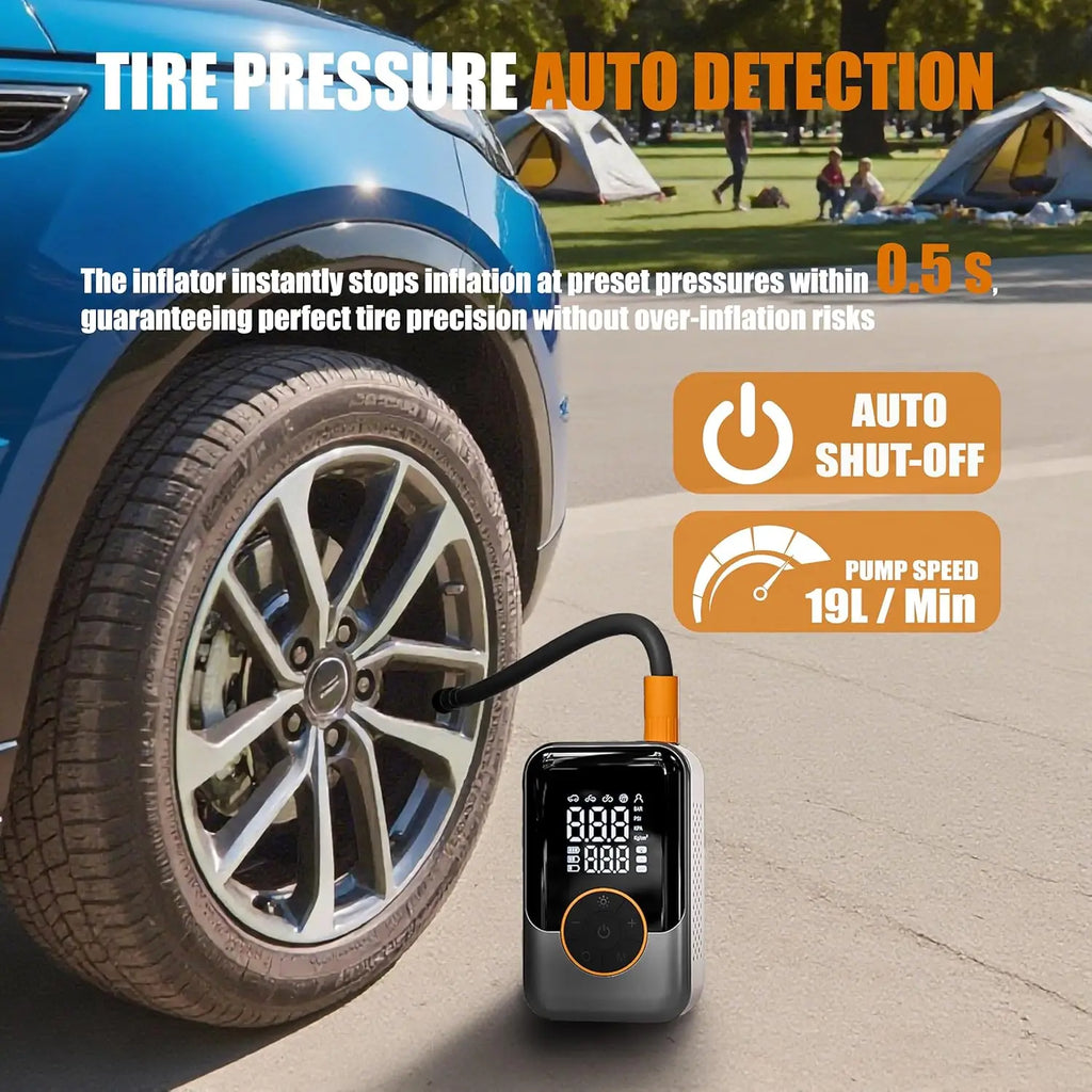 Inflador Electrico Portatil para Coche
Con Compresor de Aire